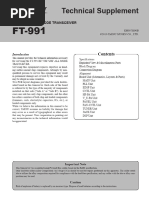 FT-991 Transceiver Technical Manual | PDF | Frequency Modulation