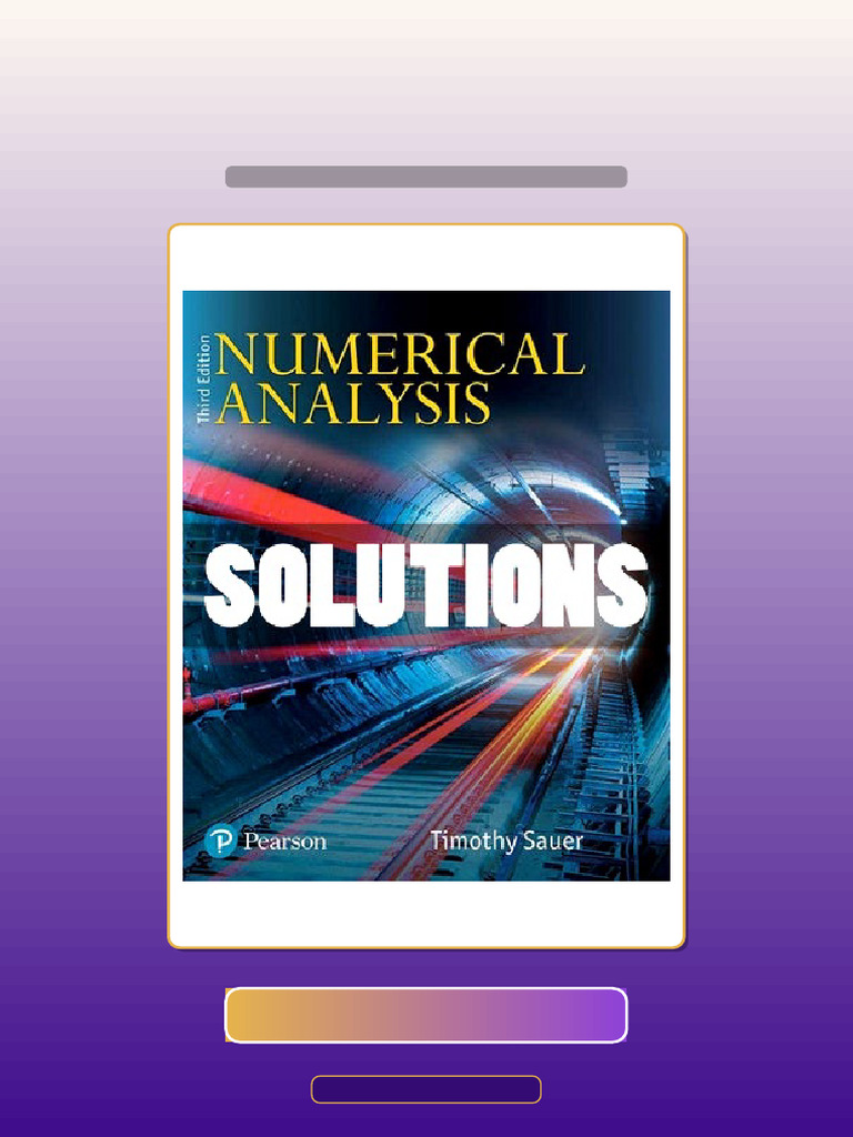 Numerical Analysis 3rd Edition Sauer Ebook and TestBank Bundle Exam ...