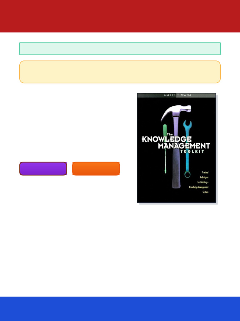 Knowledge Management Toolkit, The: Practical Techniques For Building A ...