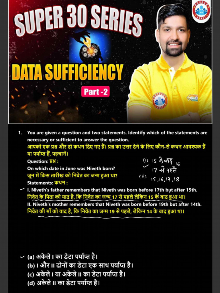 Super 30 Classes by Sandeep Sir Super 30 Class Reasoning ????? | PDF