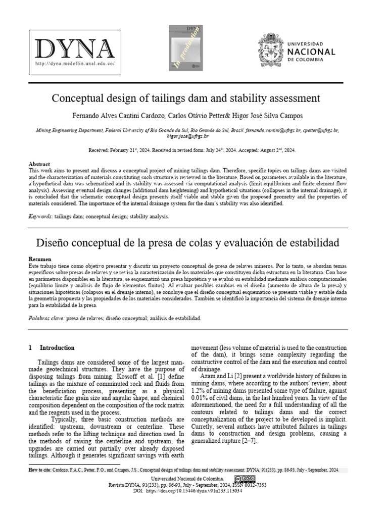 Tailings Dam Design and Stability Analysis | PDF | Dam | Drainage