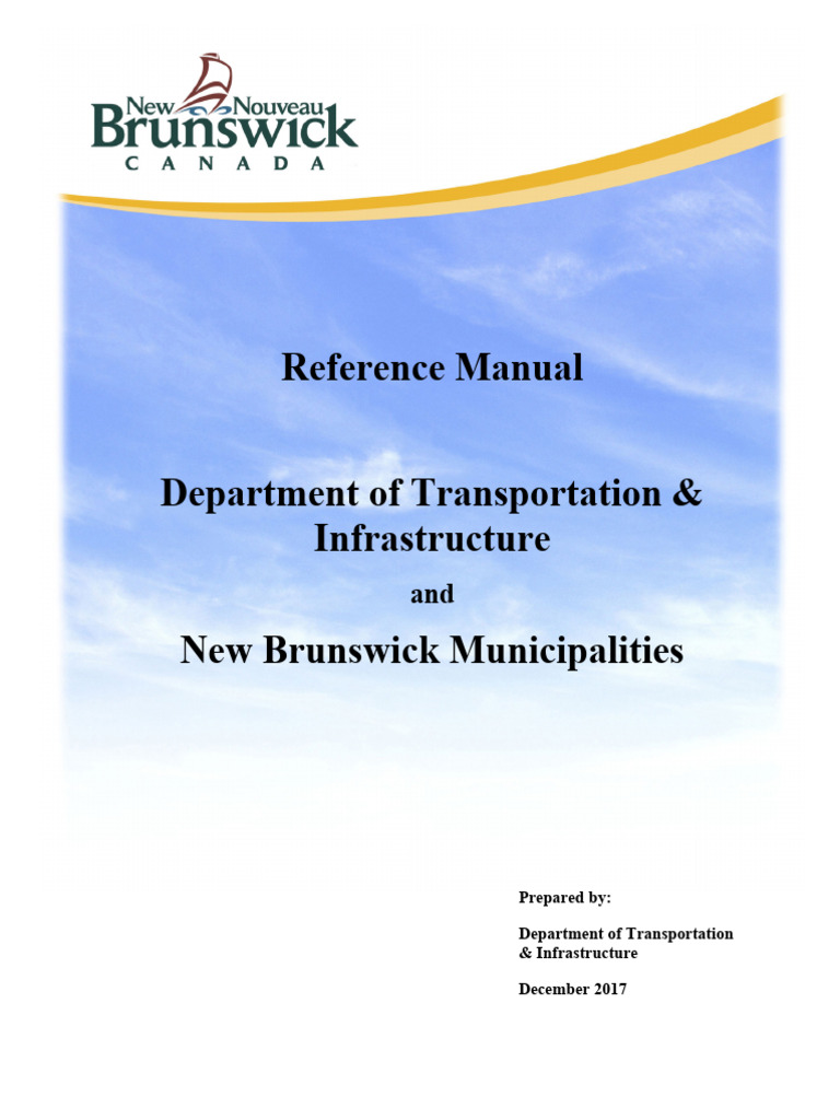 New Brunswick Municipal Infrastructure Manual | PDF | Road | Highway