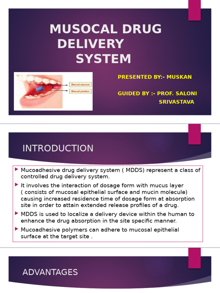 Mucosal Drug Delivery System | PDF | Applied And Interdisciplinary ...