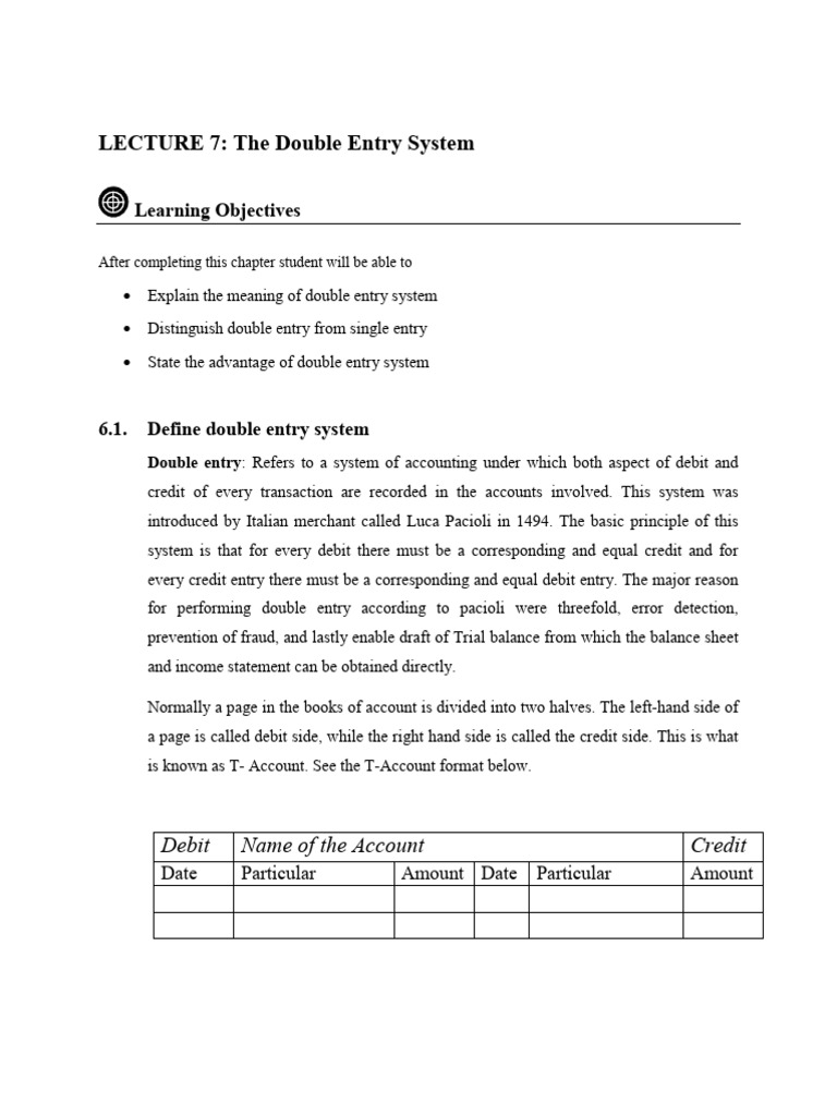 Understanding the Double Entry System | PDF | Debits And Credits ...