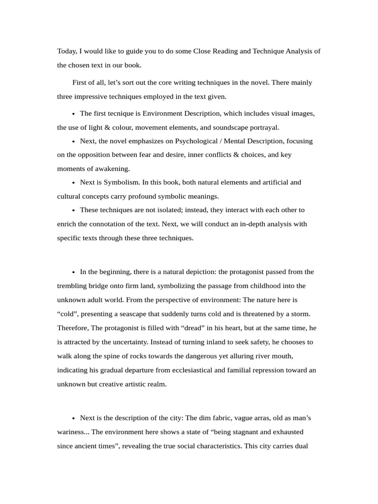 Close Reading Techniques in Literature | PDF