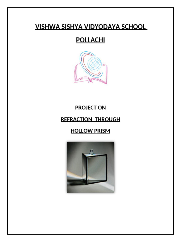 Refraction Experiment with Hollow Prism | PDF | Refractive Index ...