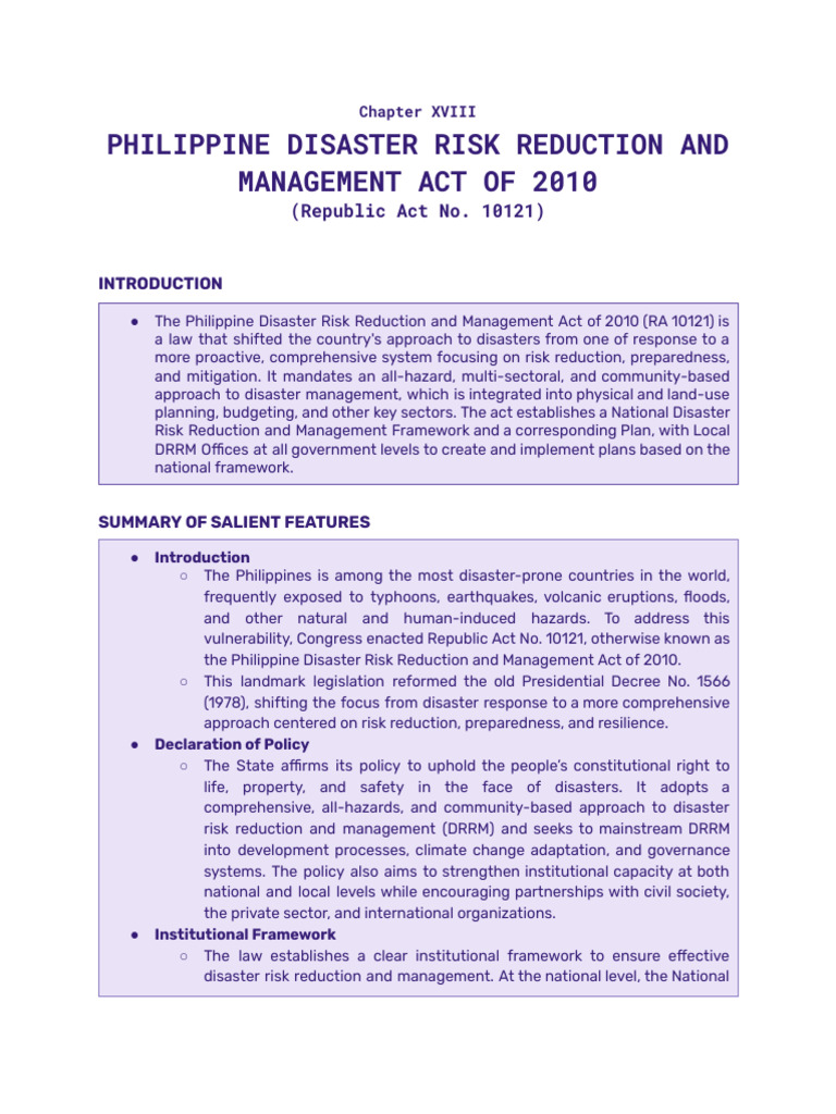 Philippine Disaster Risk Management Act | PDF | Disaster Risk Reduction ...