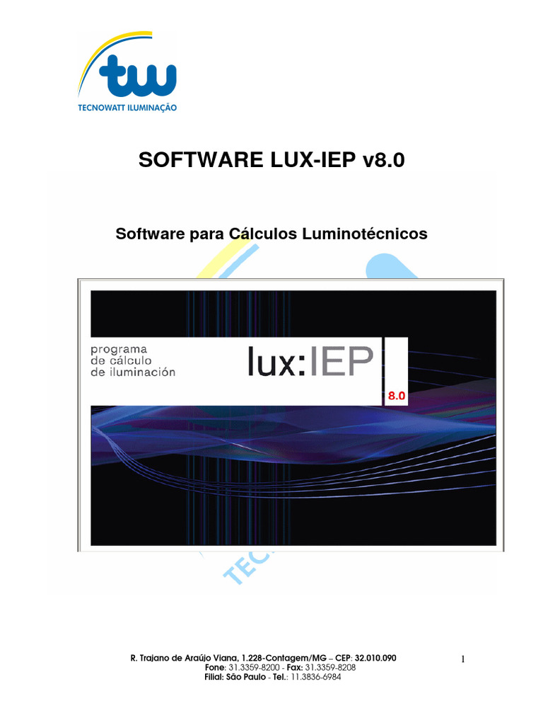 Software LUX-IEP v8.0 para Iluminação | PDF | Luz | Iluminação