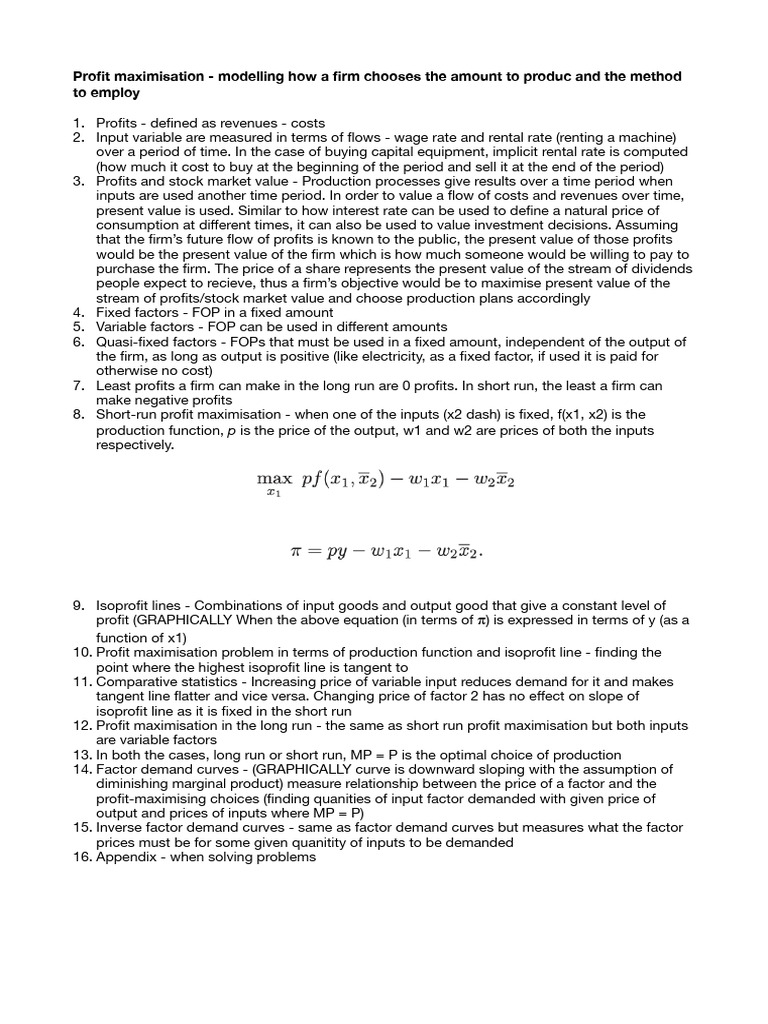 Profit Maximization Strategies Explained | PDF | Demand | Present Value