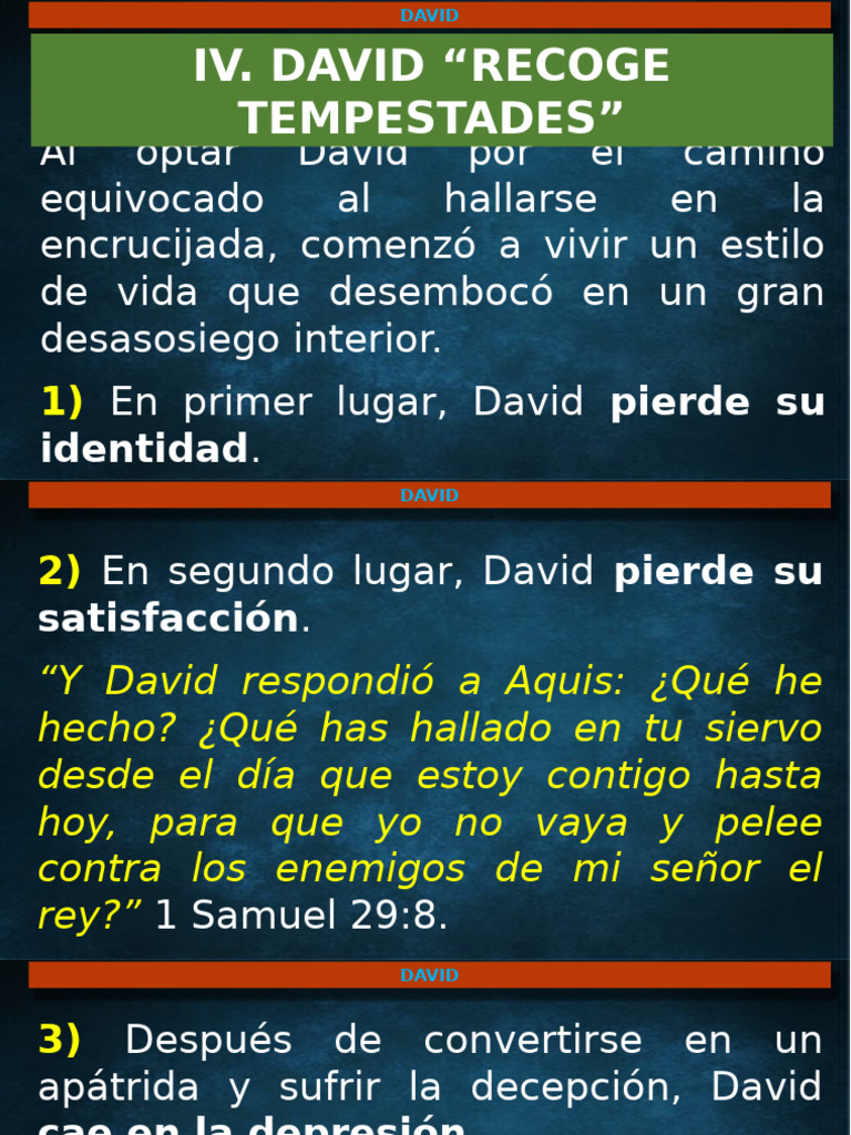 La Caída de David: Pérdida y Desconfianza | PDF
