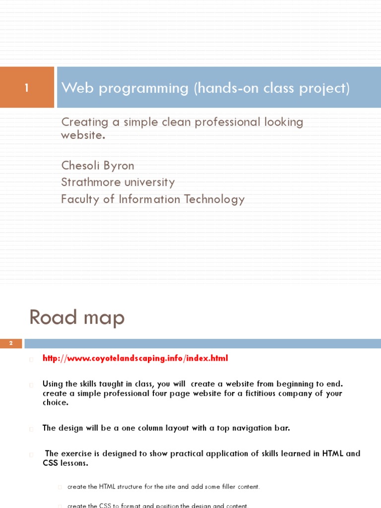 Project Index Page Design Guide | PDF | Cascading Style Sheets | Html ...