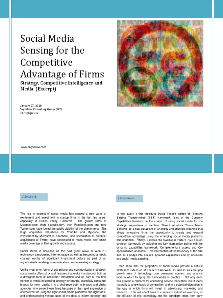 Social Media Sensing For The Competitive Advantage of Firms | PDF ...