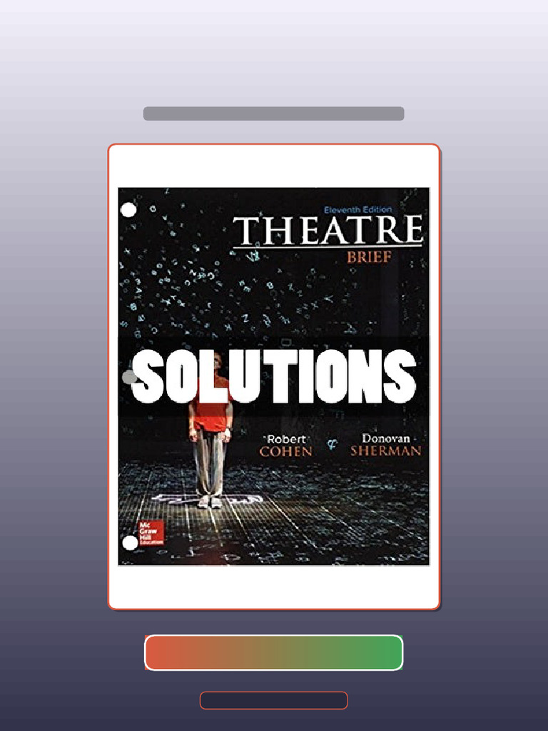 Theatre Brief 11th Ed Cohen eBook and TestBank Bundle Exam
