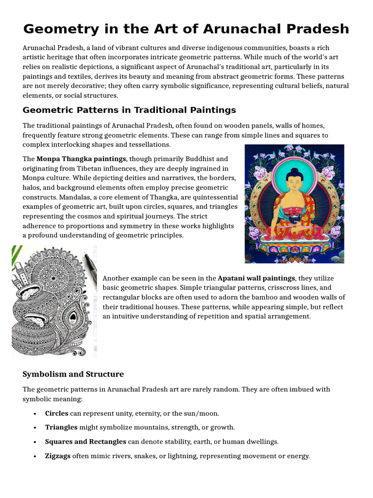 Geometric Art in Arunachal Pradesh | PDF | Geometry | Pattern