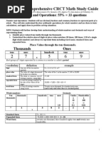 3 Grade Comprehensive CRCT Math Study Guide: Thousands Ones