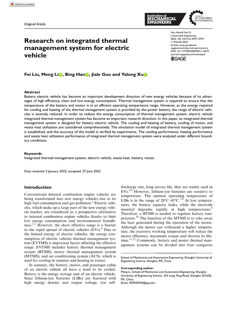 Integrated Thermal Management for EVs | PDF | Electric Vehicle | Engines