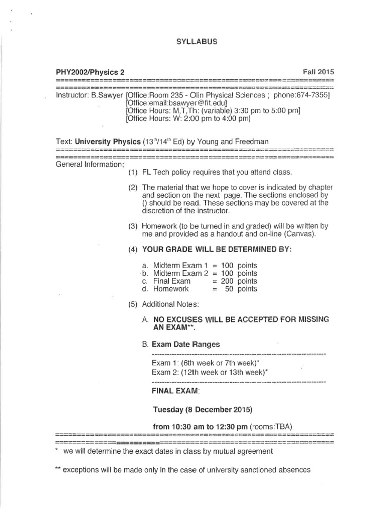 PHY 2002 Physics 2 | PDF