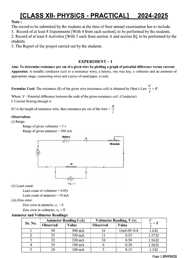 Phy Practical | PDF