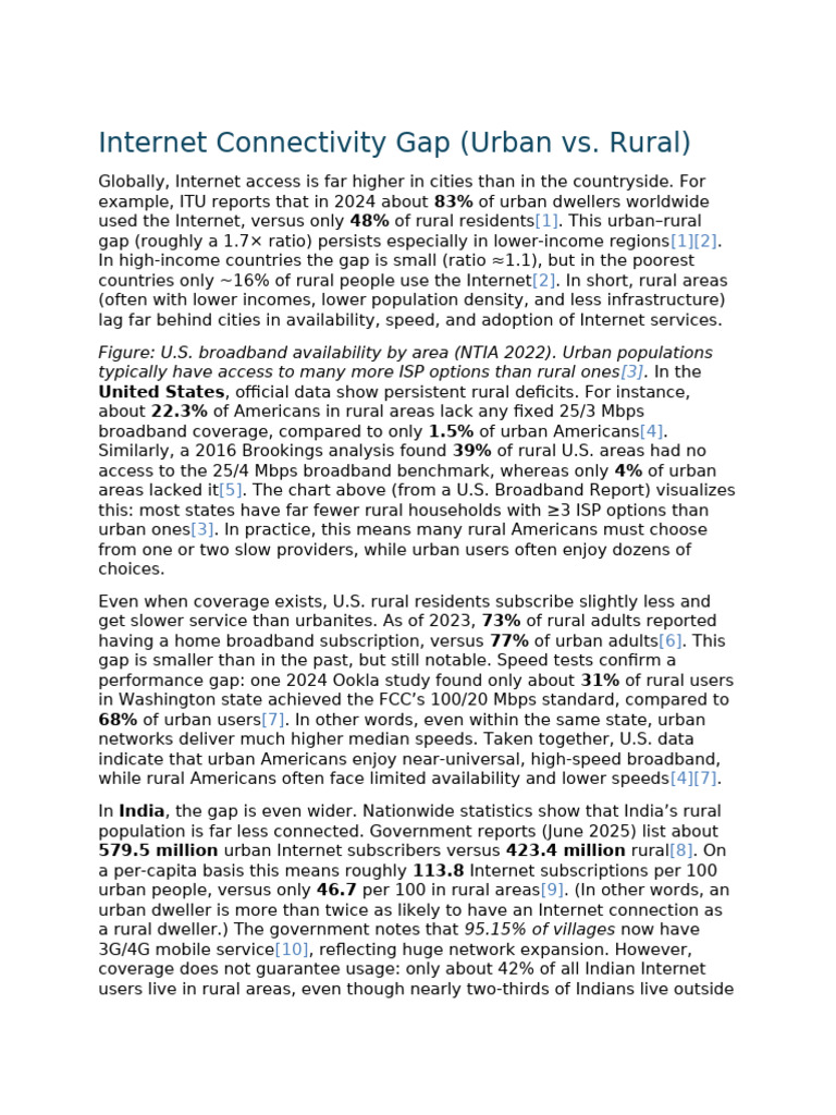 Urban-Rural Internet Access Disparities | PDF | Internet Access | Economies