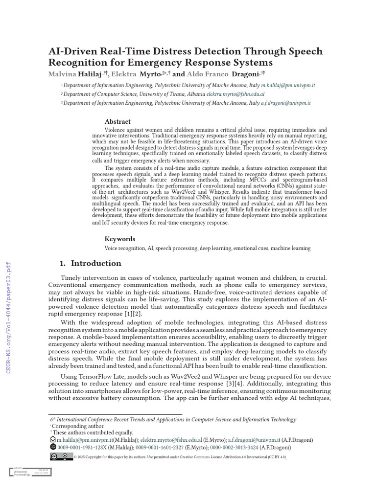 AI Speech Recognition for Distress Detection | PDF | Speech Recognition ...