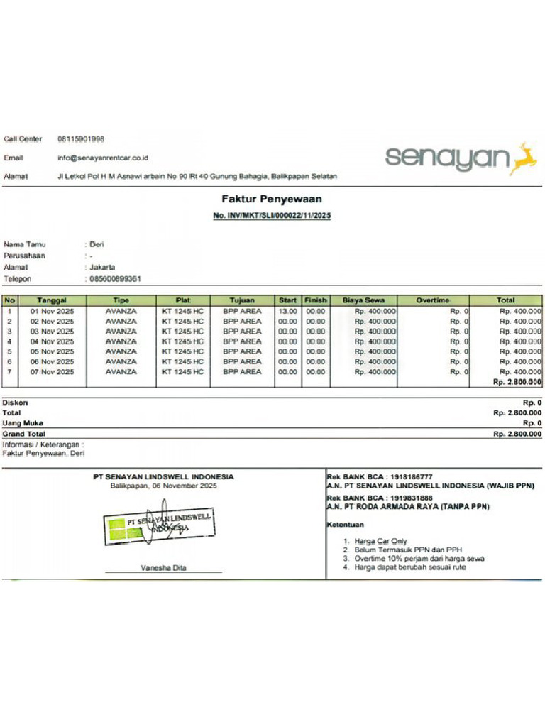 Rental Mobil | PDF