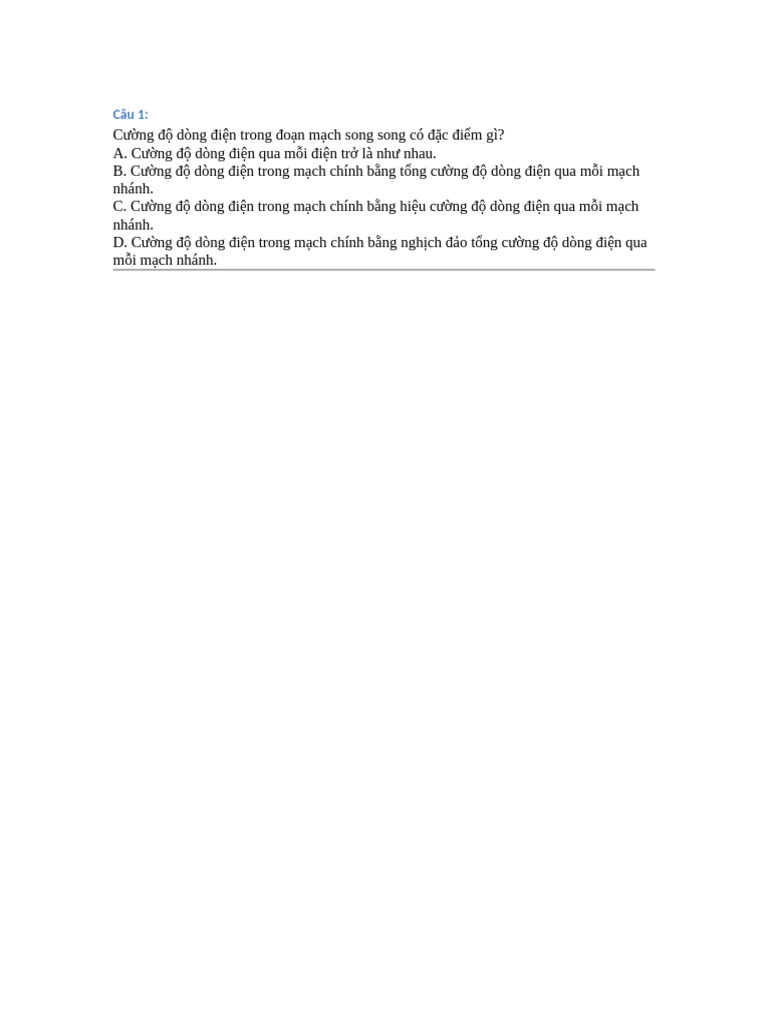 De 1 Trac Nghiem | PDF