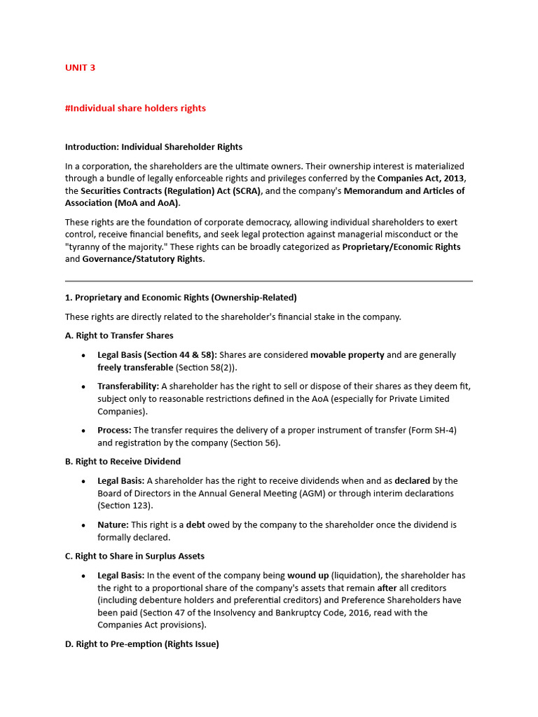 Individual Shareholder Rights Explained | PDF | American Depositary ...