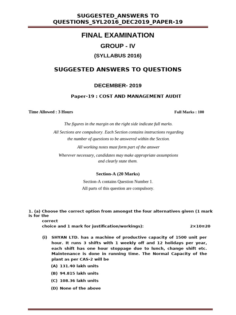 P19 DEC 2019 | PDF | Audit | Inventory