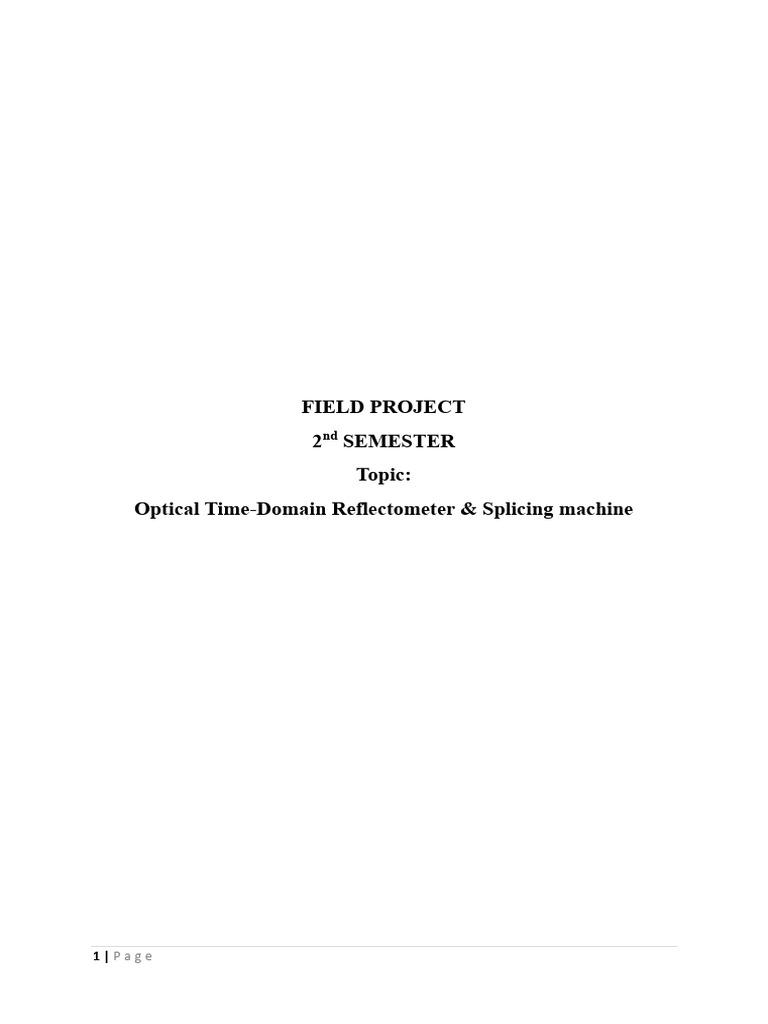 Hari Field Project | PDF | Fiber Optic Communication | Optical Fiber