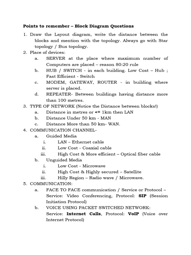 1.CASE STUDY - Points To Remember-Networking | PDF | Network Topology ...
