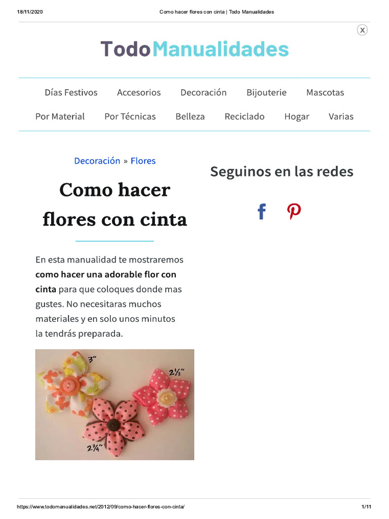 Como Hacer Flores Con Cinta - Todo Manualidades | PDF