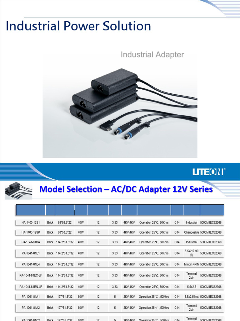 12V AC/DC Adapter Model Selection | PDF | Electronic Engineering ...