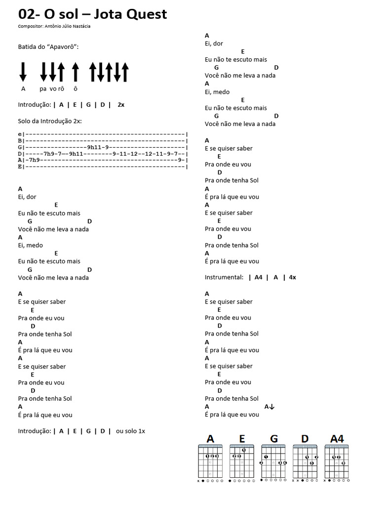Letra e Acordes de 