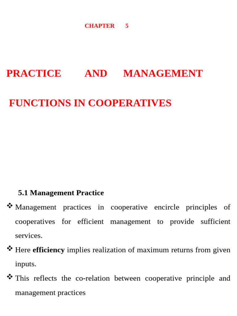 Management Functions in Cooperatives | PDF | Leadership | Cooperative