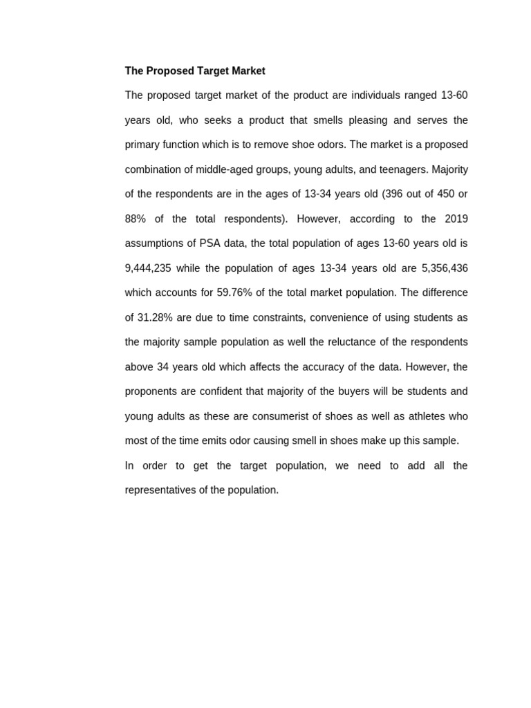 The Proposed Target Market | PDF | Philippines