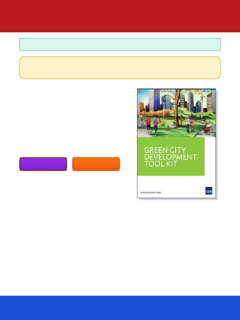 Green City Development Tool Kit 1st Edition Asian Development Bank ...