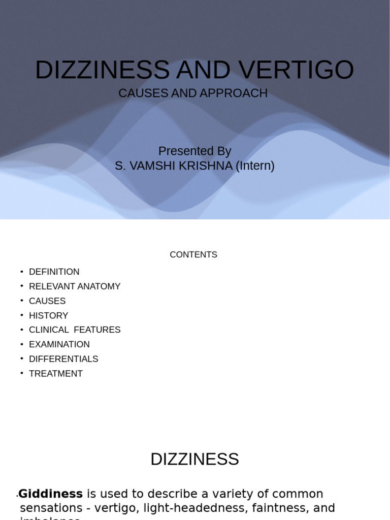 Dizziness and Vertigo: Causes & Treatment | PDF | Vertigo | Vestibular ...