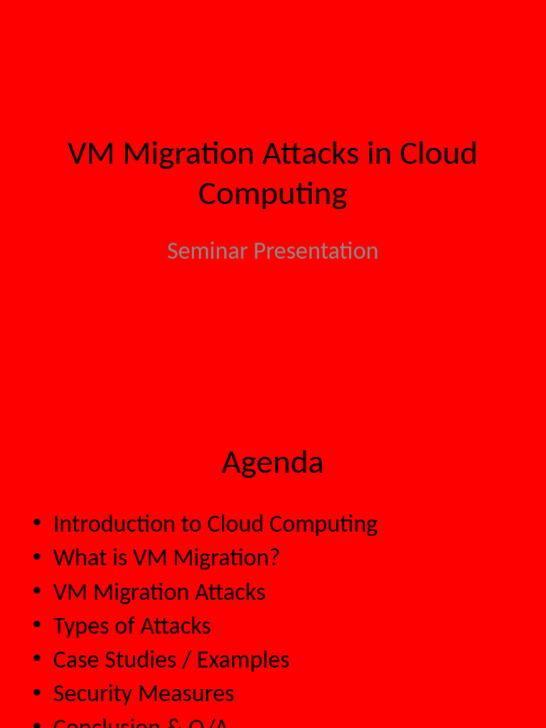 VM Migration Attacks Seminar | PDF | Security | Computer Security
