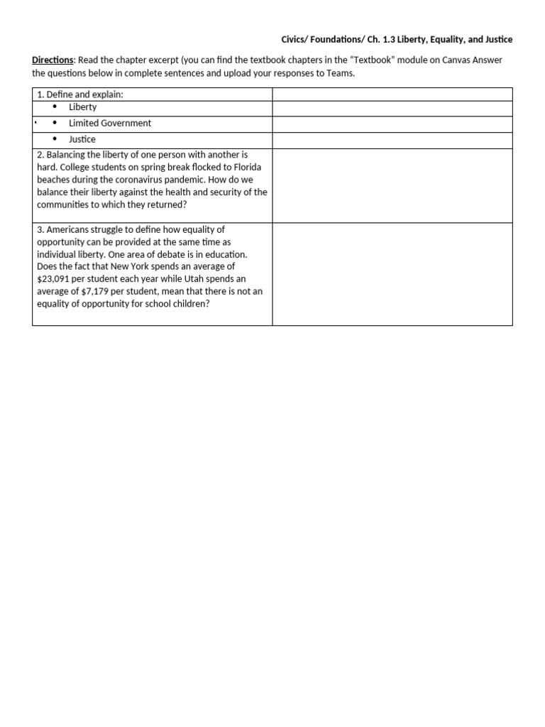 Ch+1.3+Liberty%2C+Equality%2C+and+Justice | PDF