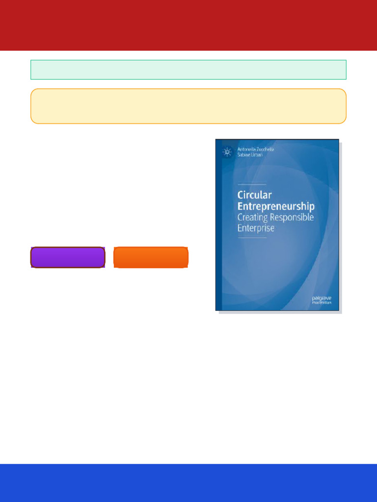 Circular Entrepreneurship Creating Responsible Enterprise Antonella  Zucchella ebook digital replica | PDF | Entrepreneurship | Business