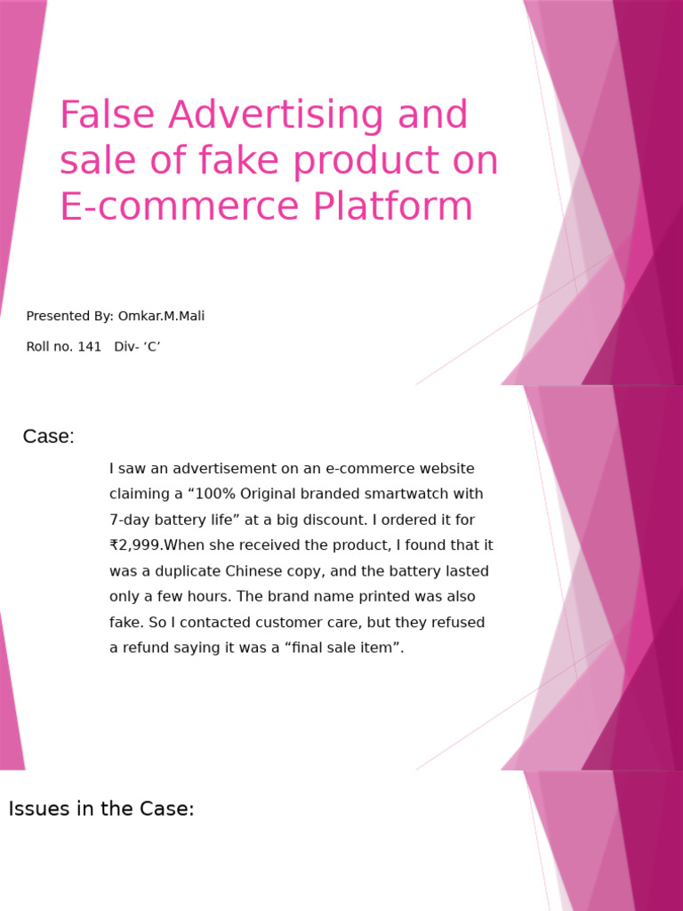E-commerce False Advertising Case Study | PDF