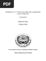 Simulation of A 2.5 GHZ Using Qucs A Tutorial By: Low-Pass Filter With A Maximally Flat Response