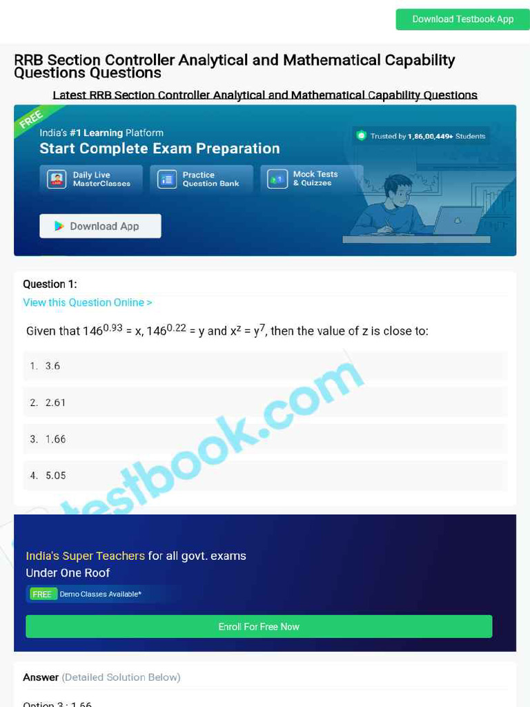 RRB Section Controller Analytical and Mathematical ...