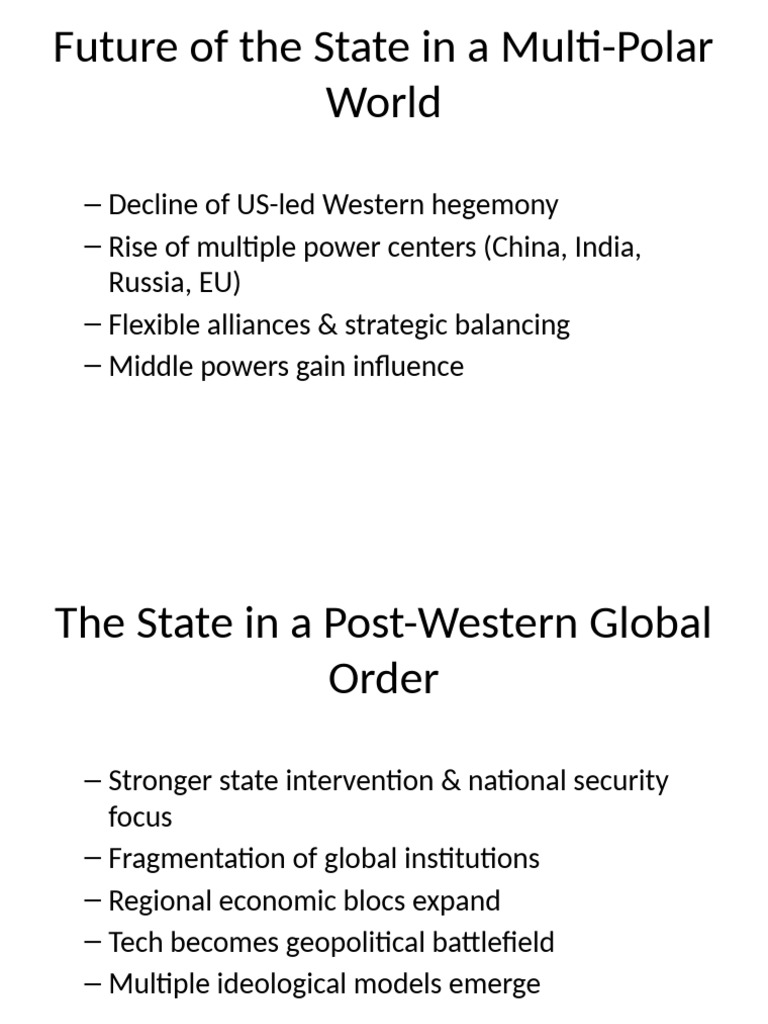 Future of States in a Multi-Polar World | PDF