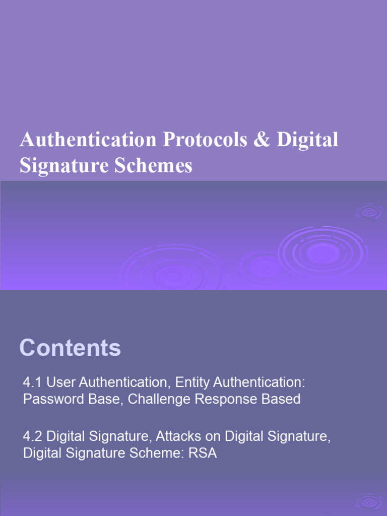 Authentication Protocols & Digital Signatures | PDF | Public Key ...