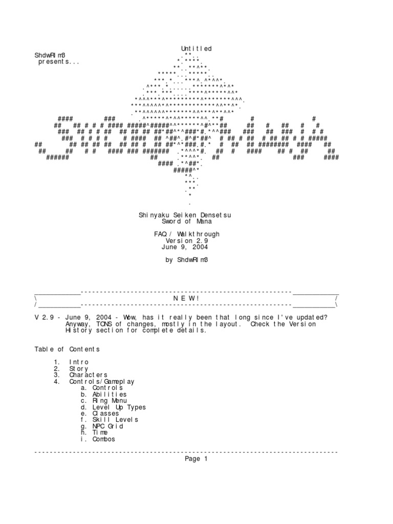 Sword of ManaWalkthrough PDF Leisure