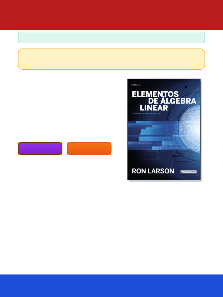 Download Elementos de Álgebra Linear | PDF | Matriz (Matemática ...