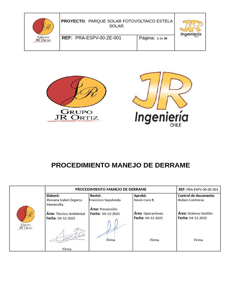 Procedimiento de Emergencia Por Derrame de Combustible | PDF ...