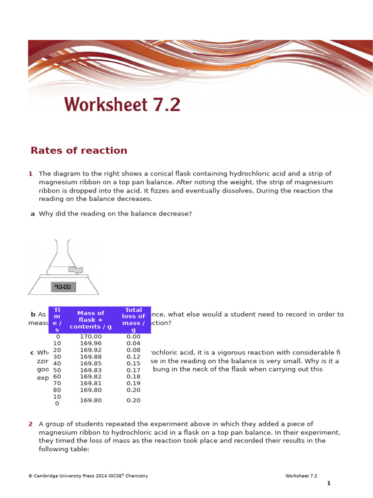Measuring Reaction Rates in Chemistry | PDF | Catalysis | Chemical ...