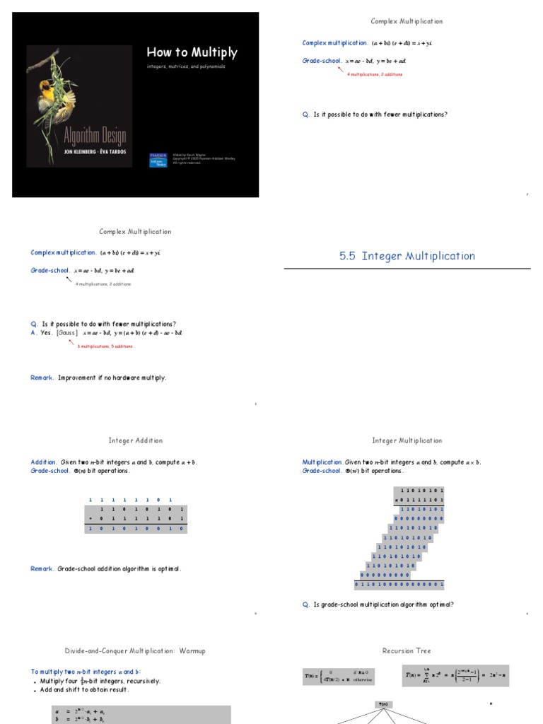 How To Multiply: 5.5 Integer Multiplication | PDF